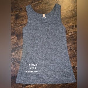 Lunya Restore Tank, Charcoal Gray, size L!